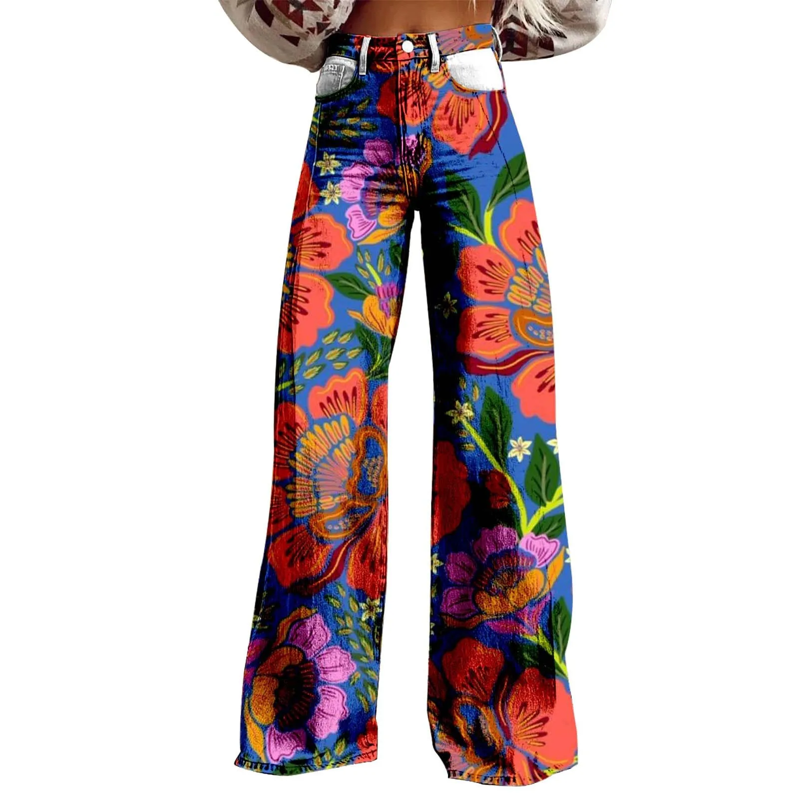 Wide Leg Flare Jeans For Women With Pockets Baggy Pants Vintage Floral Print High Waisted Loose Pant Jeans Women Jean Pant Women
Wide Leg Flare Jeans For Women With Pockets Baggy Pants Vintage Floral Print High Waisted Loose Pant Jeans Women Jean Pant Women