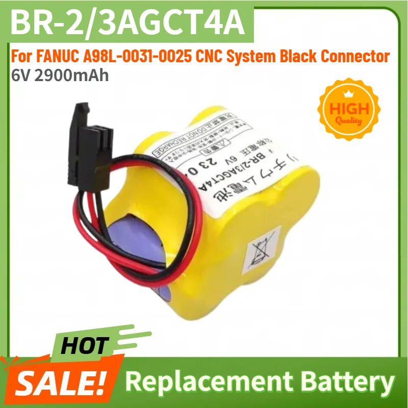 High Quality 6V 2900mAh BR-2/3AGCT4A PLC Battery for FANUC A98L-0031-0025 CNC System Black Connector Replacement Battery
High Quality 6V 2900mAh BR-2/3AGCT4A PLC Battery for FANUC A98L-0031-0025 CNC System Black Connector Replacement Battery