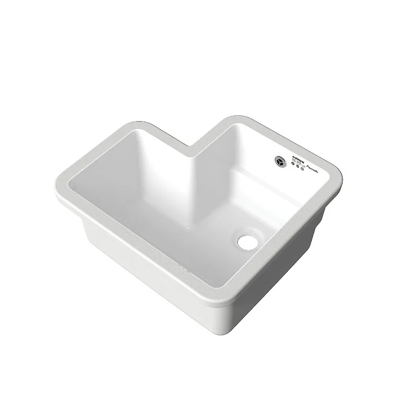 Balcony L-shaped corner ceramic laundry basin under the counter corner cutting with rubbing board laundry pool
Balcony L-shaped corner ceramic laundry basin under the counter corner cutting with rubbing board laundry pool