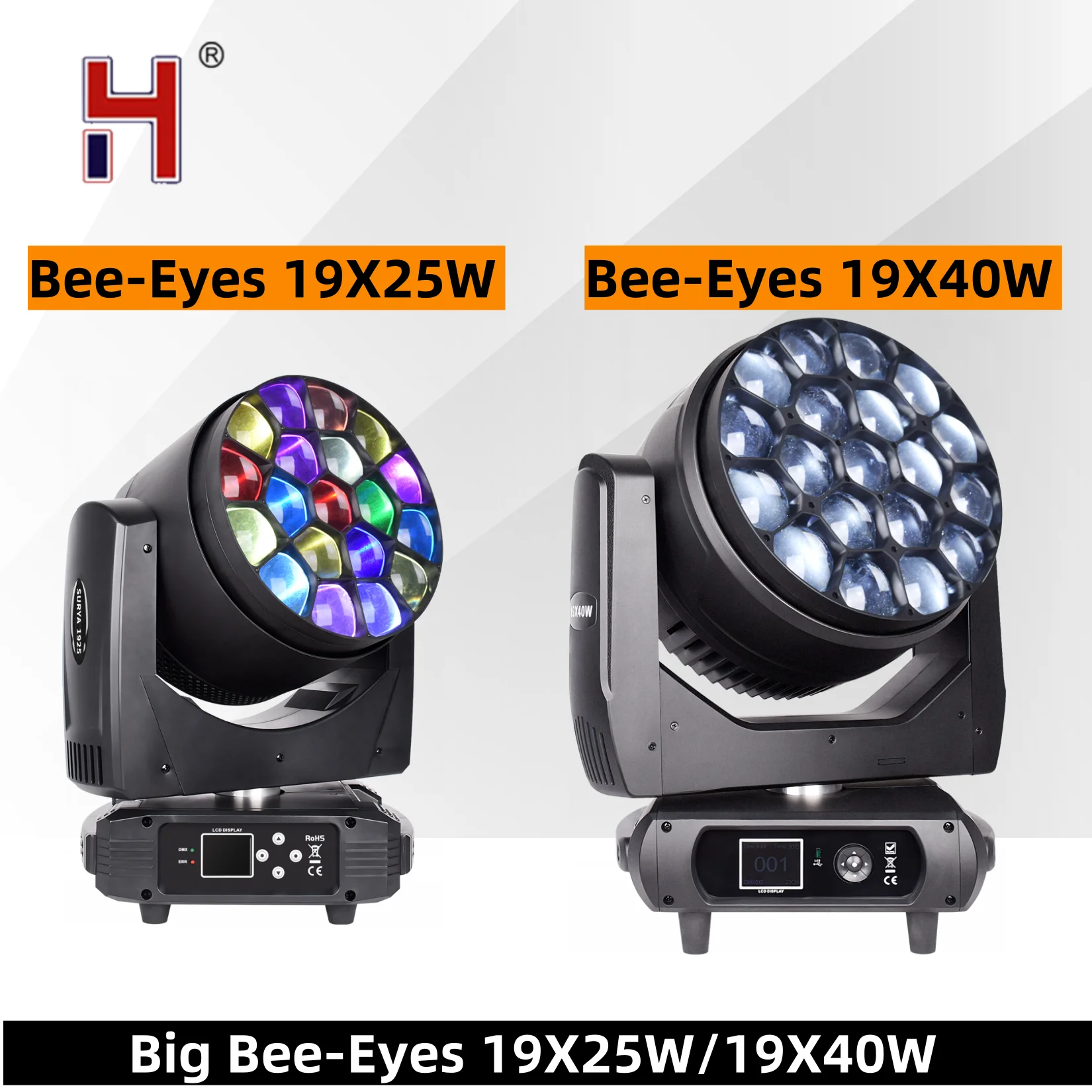 HongYi Big Bee Eyes 19x40W/19X25W Свет с подвижной головкой Beam Wash Zoom DMX RGBW 4in1 Sharpy Stage Lights для DJ Club Bar Event Disco
HongYi Big Bee Eyes 19x40W/19X25W Свет с подвижной головкой Beam Wash Zoom DMX RGBW 4in1 Sharpy Stage Lights для DJ Club Bar Event Disco