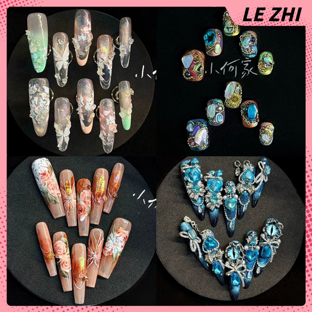 10Pcs Deluxe High-End Long Stiletto Handmade Press On Nails 3D Flower Shining Diamond Pearl Butterfly Wearable Full Cover Nail
10Pcs Deluxe High-End Long Stiletto Handmade Press On Nails 3D Flower Shining Diamond Pearl Butterfly Wearable Full Cover Nail