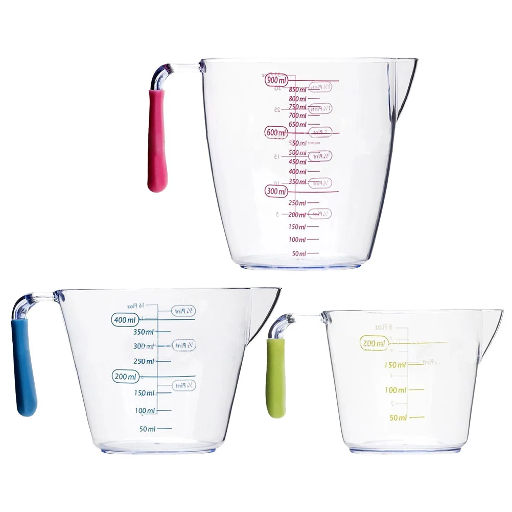 3 Pcs Baking Measuring Cup Set Plastic Markings Hot Cold Resistant Anti Scald Handle Lightweight Measuring Jug For
3 Pcs Baking Measuring Cup Set Plastic Markings Hot Cold Resistant Anti Scald Handle Lightweight Measuring Jug For