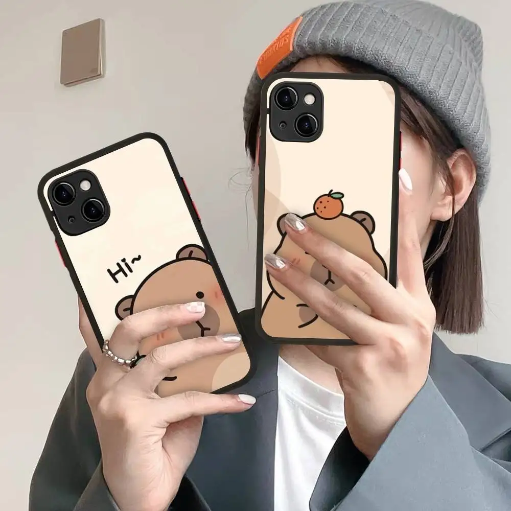 Cartoon Capybara Phone Case For IPhone 16 15 14 X XR XS 7 8 Plus 11 12 13 Pro MAX 13mini Matte Shockproof Case
Cartoon Capybara Phone Case For IPhone 16 15 14 X XR XS 7 8 Plus 11 12 13 Pro MAX 13mini Matte Shockproof Case