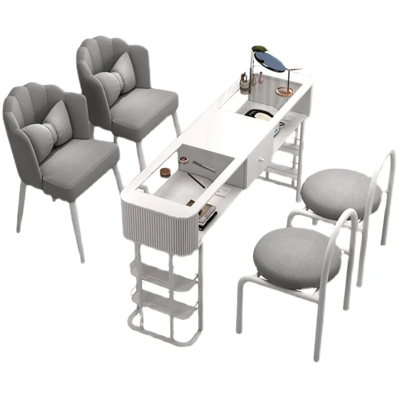 Cream style nail table Japanese economy glass single and double set, light luxury and simple nail table
Cream style nail table Japanese economy glass single and double set, light luxury and simple nail table
