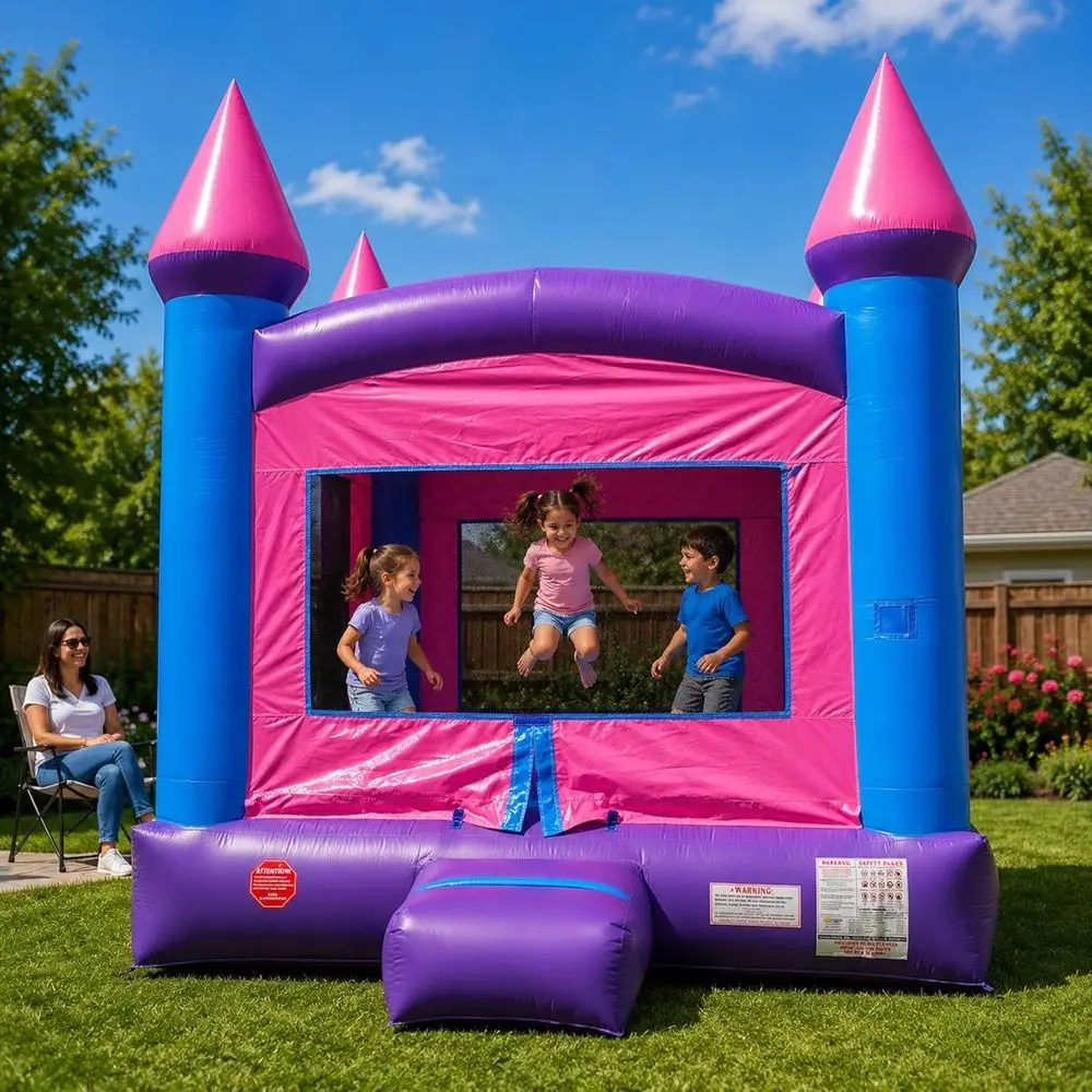 over Pink Castle Iatable House or Kids and Toddlers, 13 x 12 x 14.5 oot Bouncy Jump Castle, Commercial-Grade Vinyl, with Stakes
over Pink Castle Iatable House or Kids and Toddlers, 13 x 12 x 14.5 oot Bouncy Jump Castle, Commercial-Grade Vinyl, with Stakes