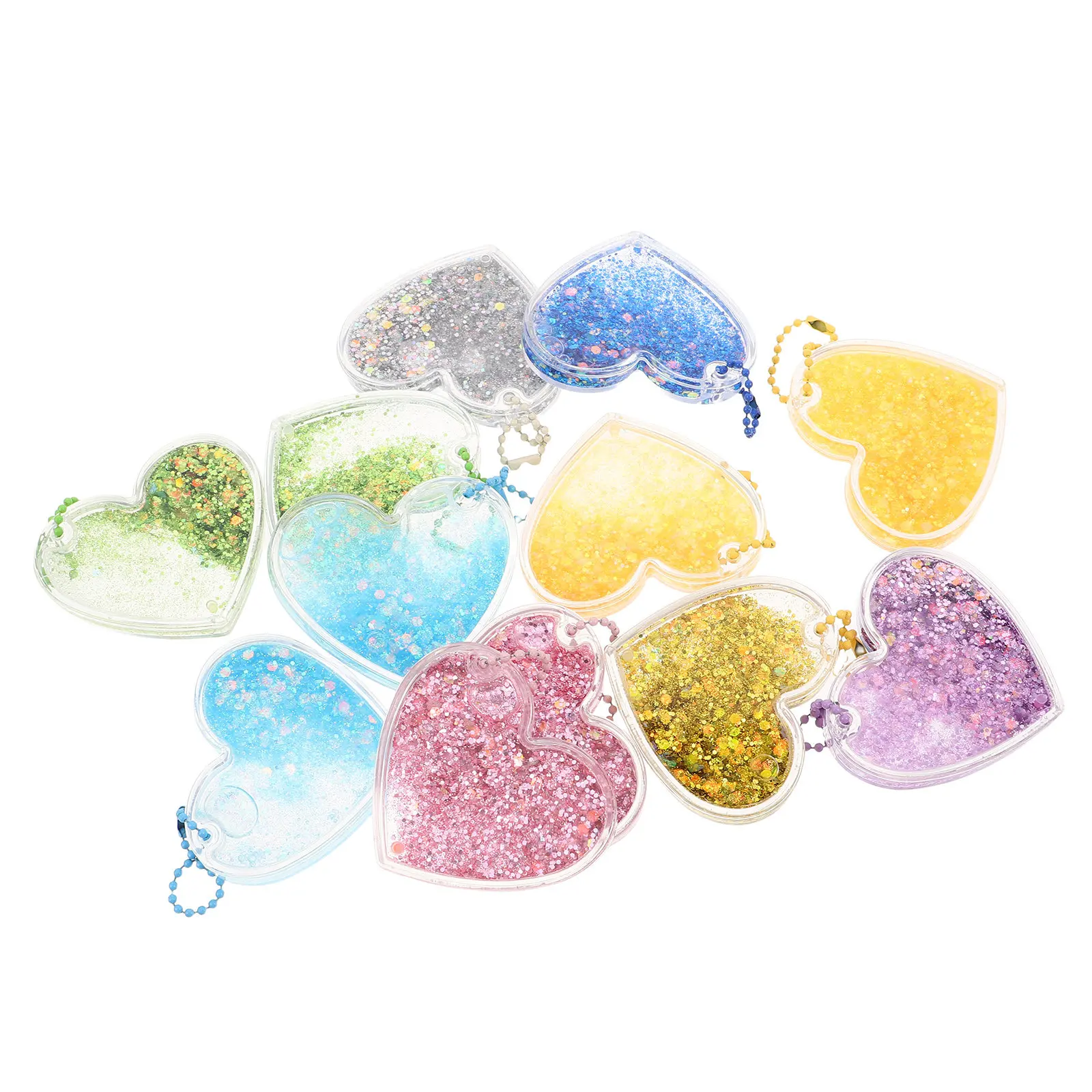 12Pcs Flowing Sand Heart Pendant Charms Set Creative Liquid Sand Movement Design Heart Shaped Hanging Ornament for DIY Crafts
12Pcs Flowing Sand Heart Pendant Charms Set Creative Liquid Sand Movement Design Heart Shaped Hanging Ornament for DIY Crafts