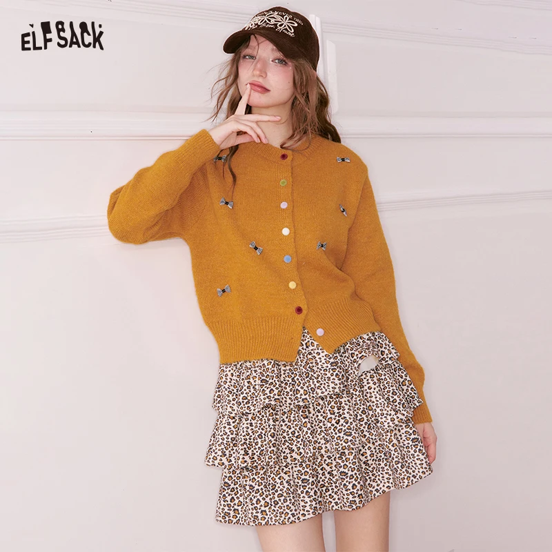 ELFSACK Girly Cute Solid Bow Color Button Round Neck Cardigan For Women
ELFSACK Girly Cute Solid Bow Color Button Round Neck Cardigan For Women