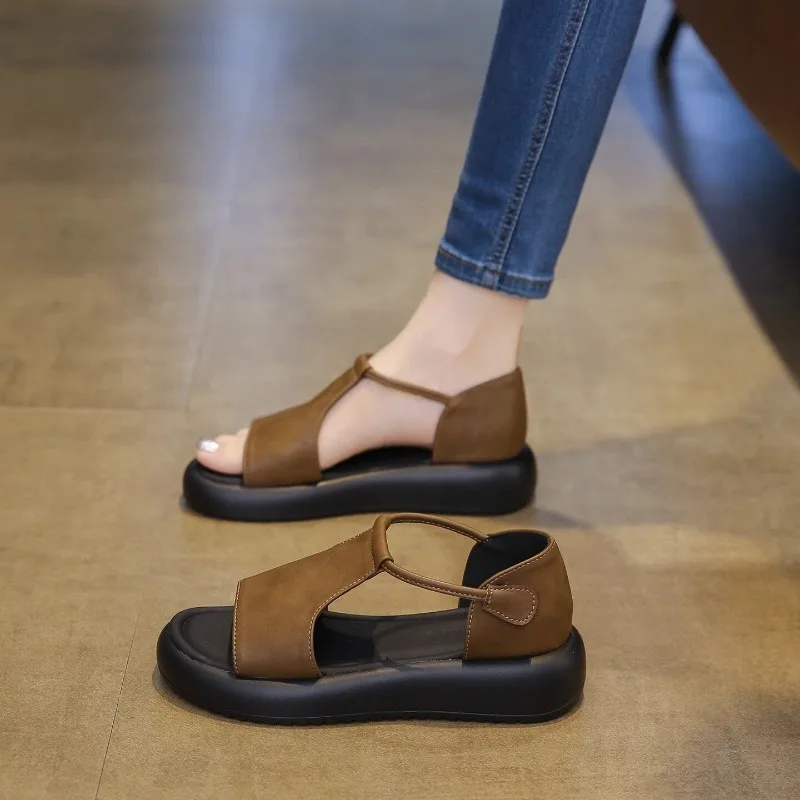 Flat Sandal for Women, 2026 New Style, Suitable for Summer Outerwear, Versatile Vintage Open-toe Thick-soled Casual Roman Shoe
Flat Sandal for Women, 2026 New Style, Suitable for Summer Outerwear, Versatile Vintage Open-toe Thick-soled Casual Roman Shoe