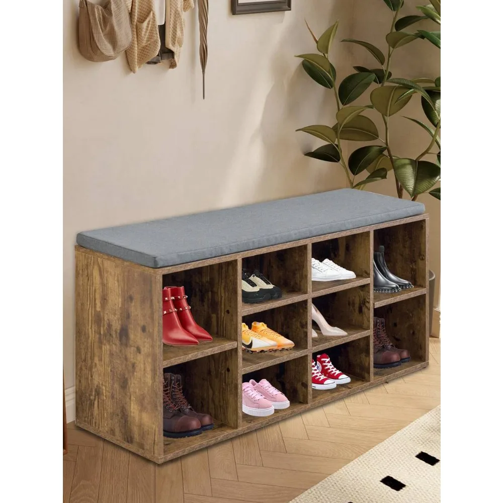 3-Tier Shoe Rack Bench 10 Cubbies Adjustable Shelves Shoe Organizer Shelf For Hallway Front Door Living Room Bedroom
3-Tier Shoe Rack Bench 10 Cubbies Adjustable Shelves Shoe Organizer Shelf For Hallway Front Door Living Room Bedroom