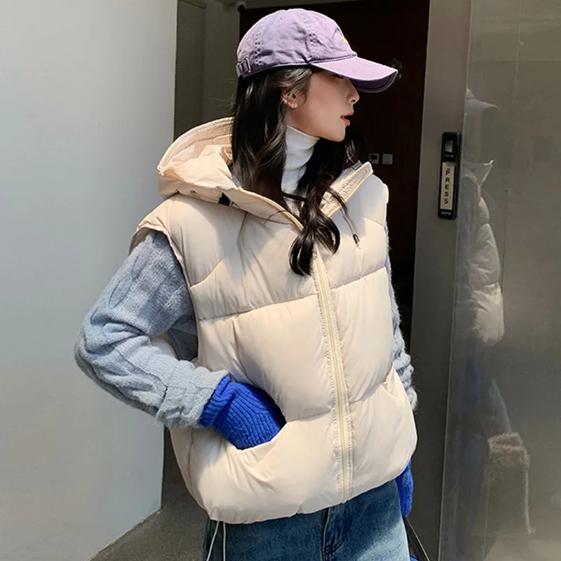 Casual Sleeveless Cotton Jackets Women Zipper Up Hooded Cotton Vest Woman Winter 2025 Comfortable Keep Warm Vest Coats Lady
Casual Sleeveless Cotton Jackets Women Zipper Up Hooded Cotton Vest Woman Winter 2025 Comfortable Keep Warm Vest Coats Lady