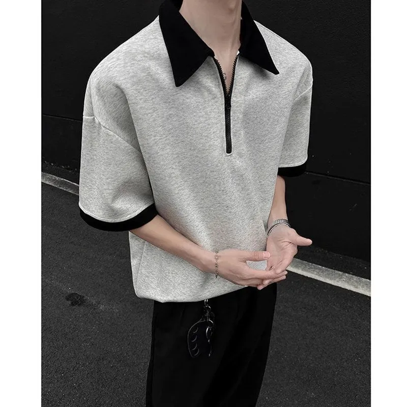 American Half-zipper Polo Shirt Men's Short-sleeved Summer Trend Ruffian Handsome High Street Wear Lapel T-shirt Top Temperament
American Half-zipper Polo Shirt Men's Short-sleeved Summer Trend Ruffian Handsome High Street Wear Lapel T-shirt Top Temperament