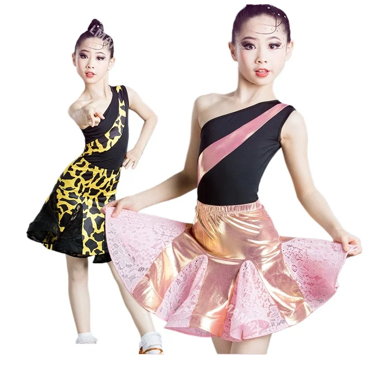 New professional Latin dance costumes for children's performance competitions, leopard print dance skirts, and training uniforms
New professional Latin dance costumes for children's performance competitions, leopard print dance skirts, and training uniforms