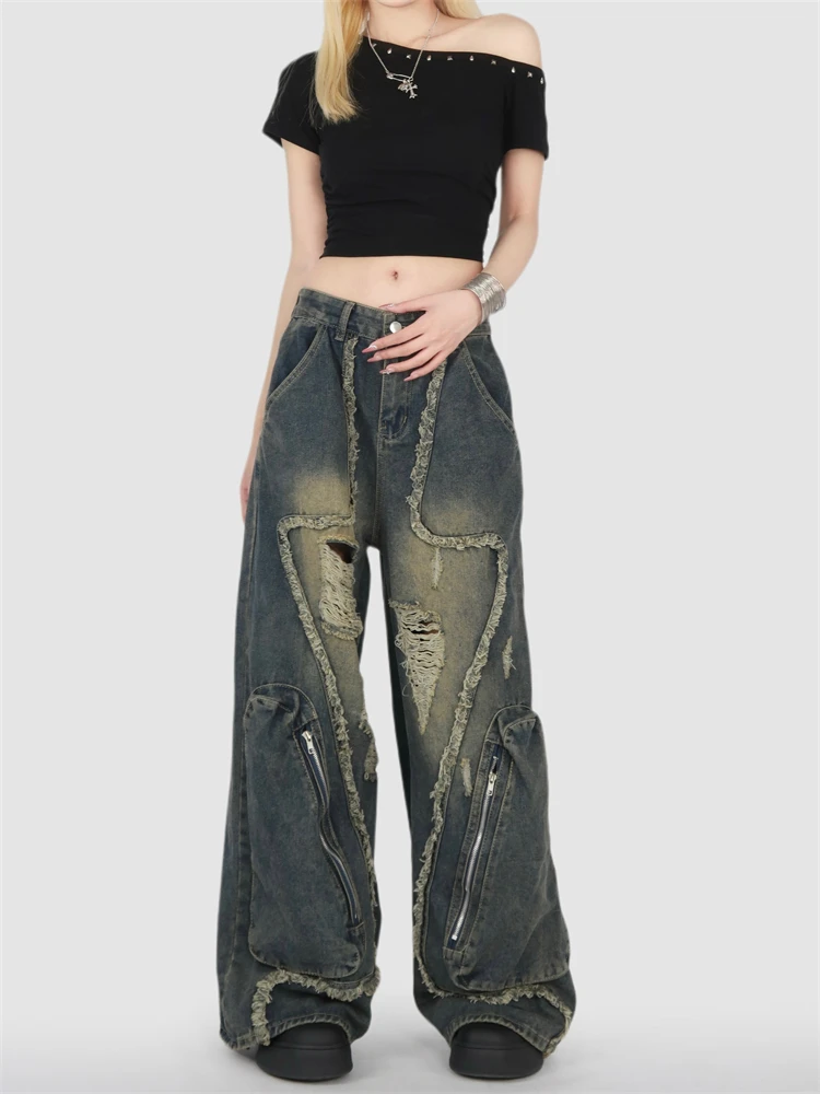 Women's Deconstructing Tassel Stitching Fashion Jeans High Waist Distressed Trousers Cool Girl Casual Bottoms Female Street Pant
Women's Deconstructing Tassel Stitching Fashion Jeans High Waist Distressed Trousers Cool Girl Casual Bottoms Female Street Pant