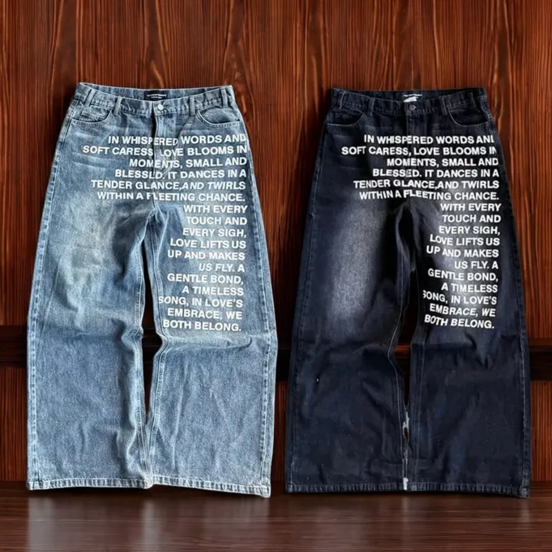 Harajuku Hip Hop Y2K men Jeans vintage American Pattern letter jeans streetwear gothic men women Fashion Casual wide leg jeans
Harajuku Hip Hop Y2K men Jeans vintage American Pattern letter jeans streetwear gothic men women Fashion Casual wide leg jeans