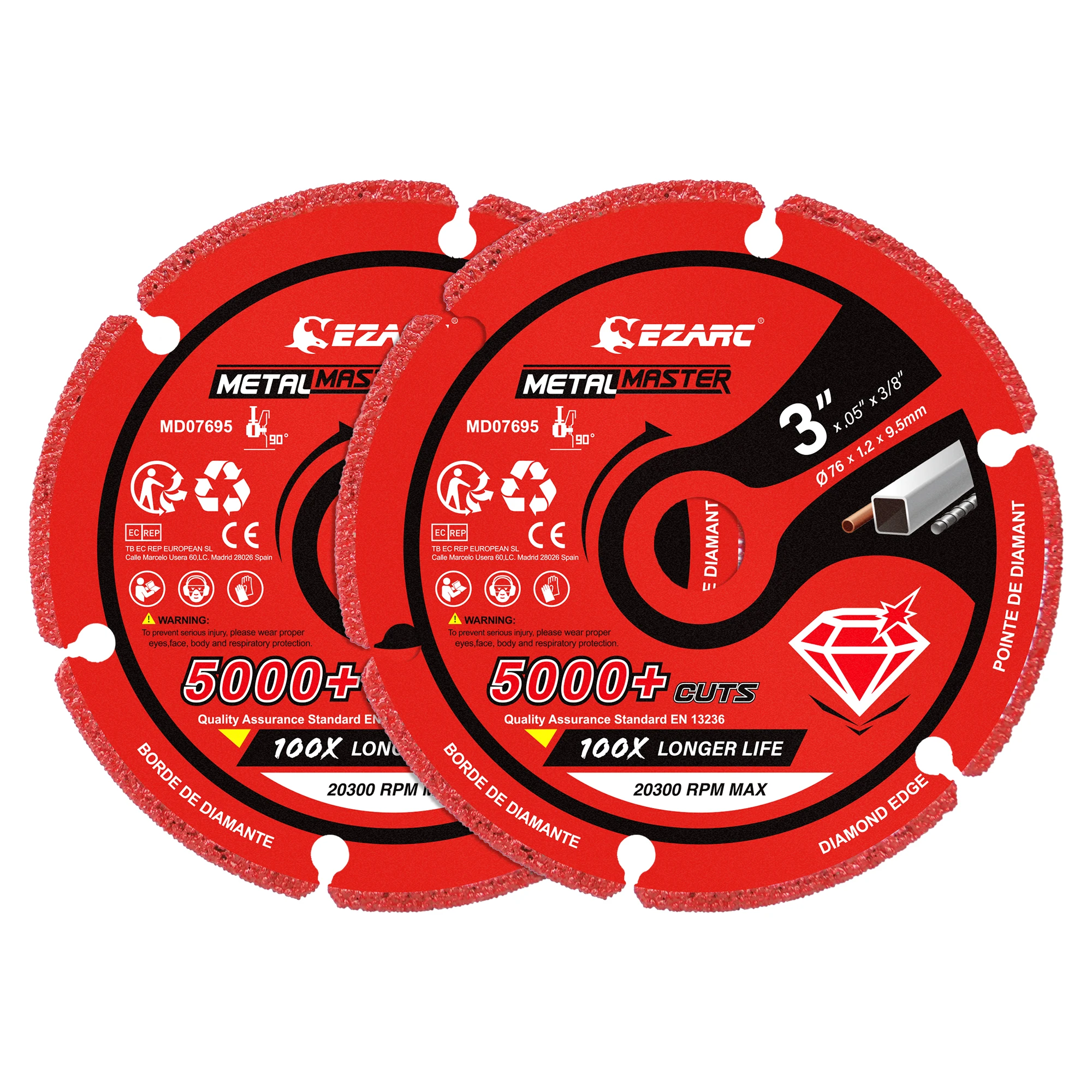 76mm Cutting Discs 2pcs for Metal 3 x 3/8 Inch Diamond Cutting Wheel 5000+ Cuts Circular Saw Blade Angle Grinder Grinding Disc
76mm Cutting Discs 2pcs for Metal 3 x 3/8 Inch Diamond Cutting Wheel 5000+ Cuts Circular Saw Blade Angle Grinder Grinding Disc