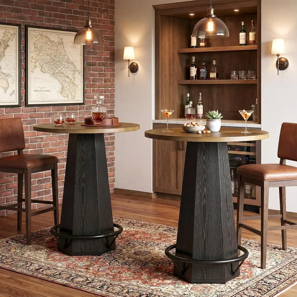 Industrial Style 39.4 Counter Height Dining Set for 2, Suitable for Home, Restaurant, or Small Spaces in Brown & Black
Industrial Style 39.4 Counter Height Dining Set for 2, Suitable for Home, Restaurant, or Small Spaces in Brown & Black
