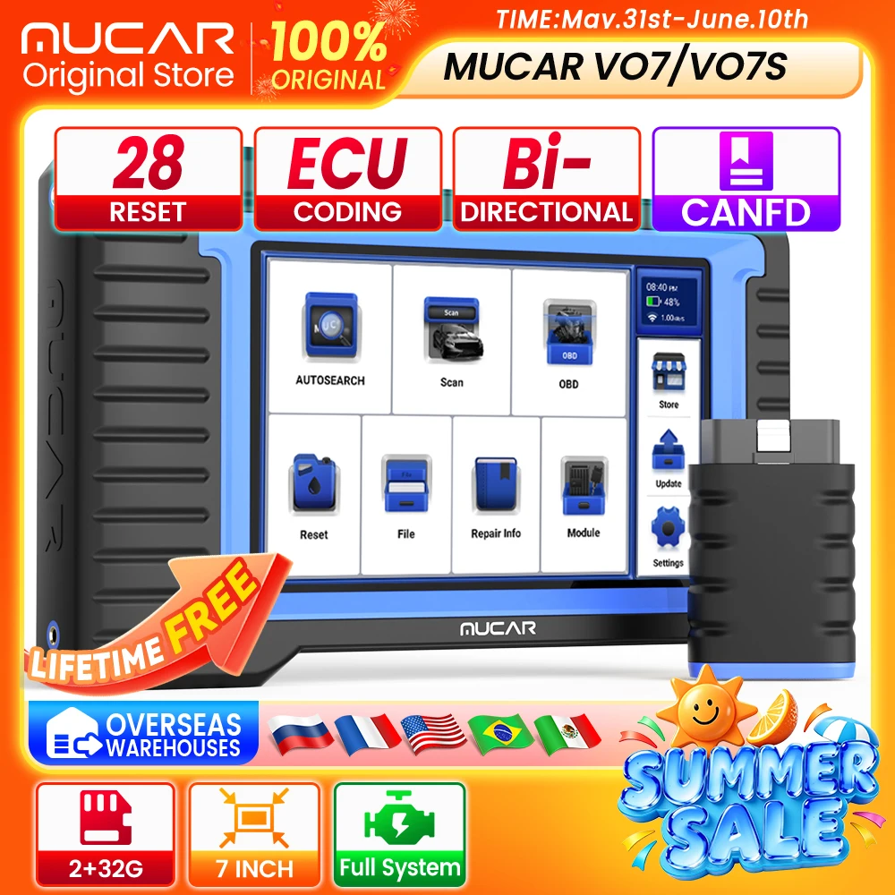 MUCAR VO7S/VO7 Car Diagnostic Tools Full System Diagnosis 28 Reset ECU Coding&Bi-directional Automotive Obd2 Scanner Free Update
MUCAR VO7S/VO7 Car Diagnostic Tools Full System Diagnosis 28 Reset ECU Coding&Bi-directional Automotive Obd2 Scanner Free Update