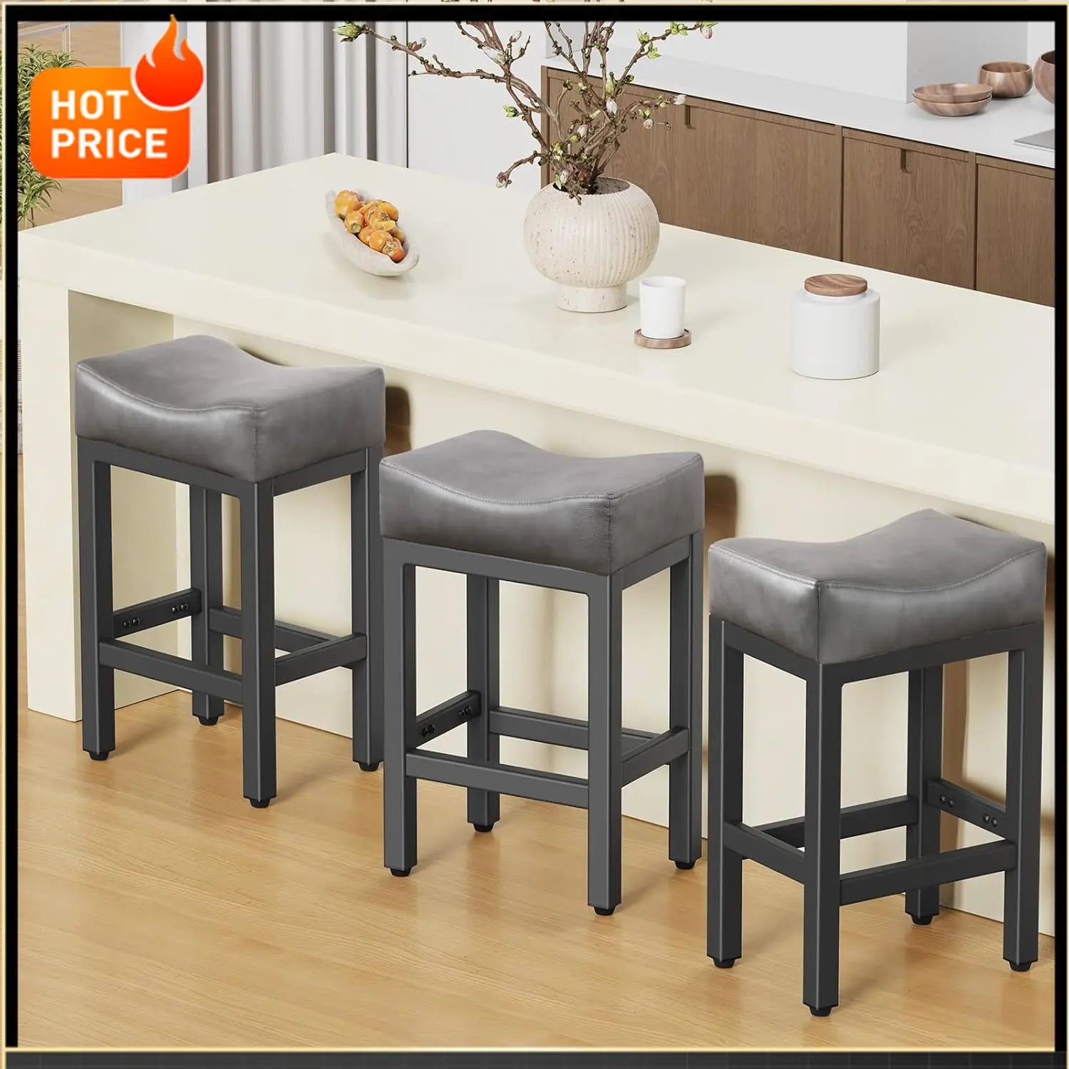 BestsellerBestsellerCounter Height Bar Stools Set of 3, 24 Inch Barstools for Kitchen Island Counter, Bonded Leather Kitchen Sto
BestsellerBestsellerCounter Height Bar Stools Set of 3, 24 Inch Barstools for Kitchen Island Counter, Bonded Leather Kitchen Sto