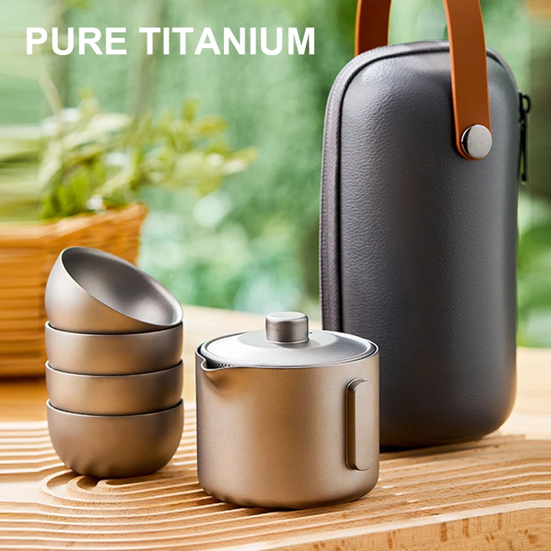 Pure Titanium Kung Fu Double-Layer Filter Screen Teapot Tea Cup Set, Portable, Healthy, Outdoor Travel Camping Tea Maker,A1535
Pure Titanium Kung Fu Double-Layer Filter Screen Teapot Tea Cup Set, Portable, Healthy, Outdoor Travel Camping Tea Maker,A1535