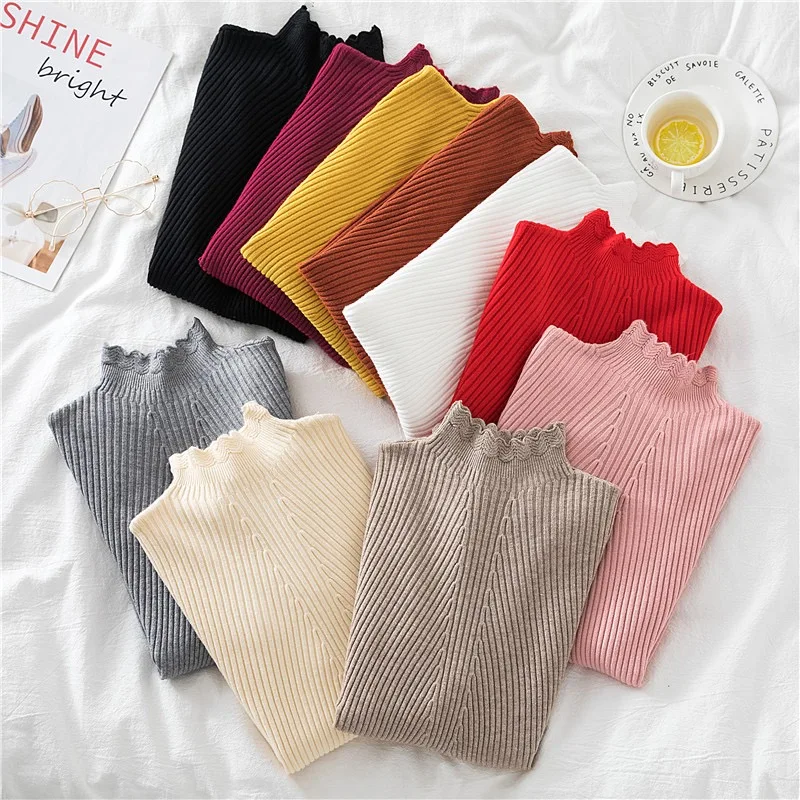 Women Turtleneck Sweater Fashion 2023 New Stretch Tops Women Candy Color Knitted Pullovers Long Sleeve Bottoming Knitted Sweater
Women Turtleneck Sweater Fashion 2023 New Stretch Tops Women Candy Color Knitted Pullovers Long Sleeve Bottoming Knitted Sweater