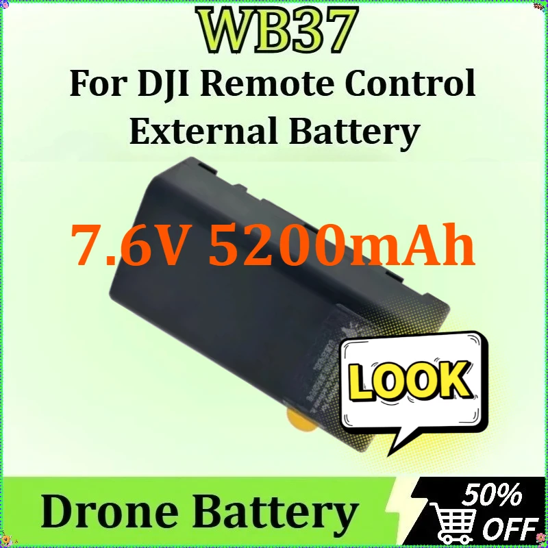 For T60 T50 T40 T30 T20P T20 T16 for DJI Remote Control External Battery Newly Upgraded WB37 Drone Battery 7.6V 5200mAh
For T60 T50 T40 T30 T20P T20 T16 for DJI Remote Control External Battery Newly Upgraded WB37 Drone Battery 7.6V 5200mAh