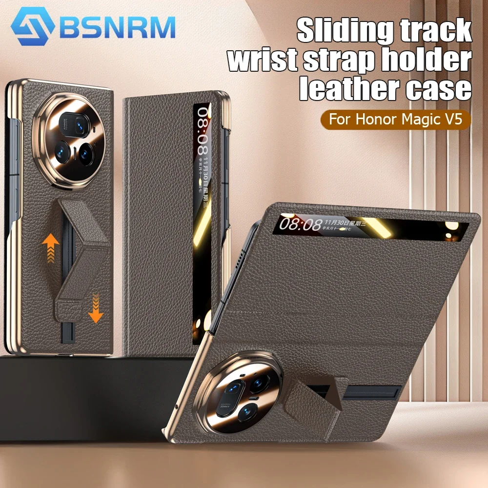 Чехол для телефона Honor Magic V5, чехол из натуральной кожи, с ремешком на запястье, откидной чехол для защиты всего тела, коричневый
Чехол для телефона Honor Magic V5, чехол из натуральной кожи, с ремешком на запястье, откидной чехол для защиты всего тела, коричневый