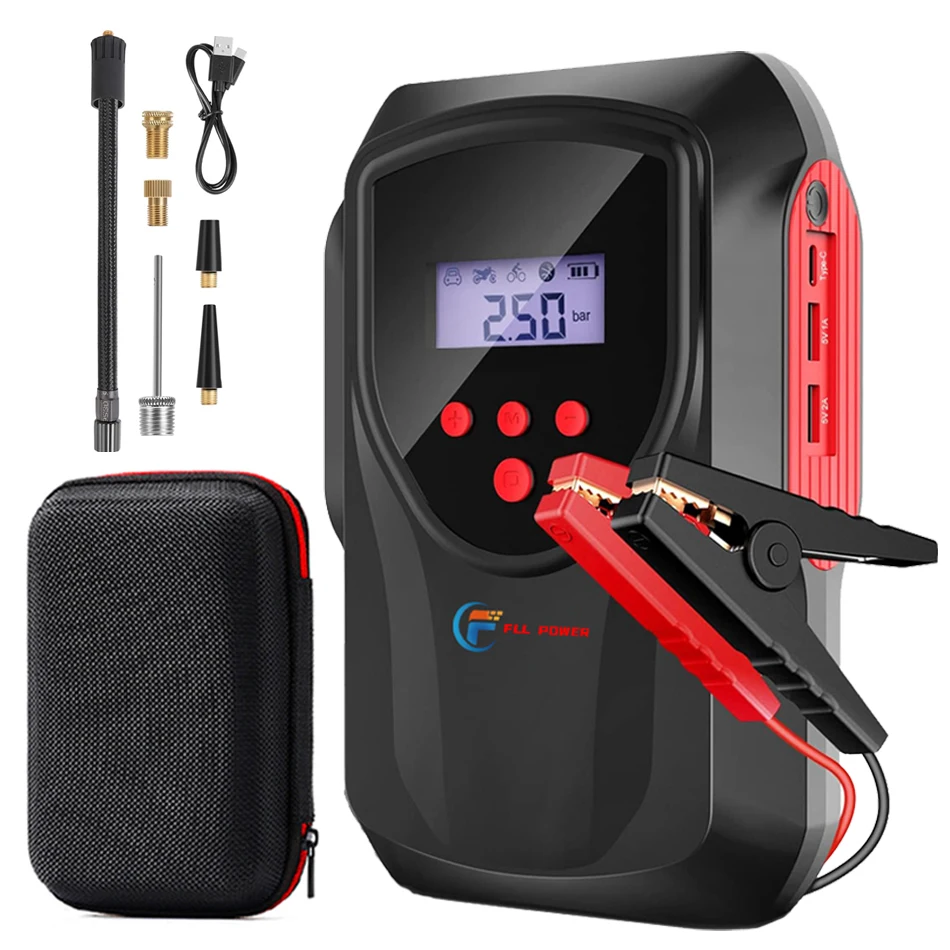 Multi-function Car Jump Starter Air Pump Power Bank Portable Air Compressor Cars Battery Starters Starting Auto Tyre Inflator
Multi-function Car Jump Starter Air Pump Power Bank Portable Air Compressor Cars Battery Starters Starting Auto Tyre Inflator
