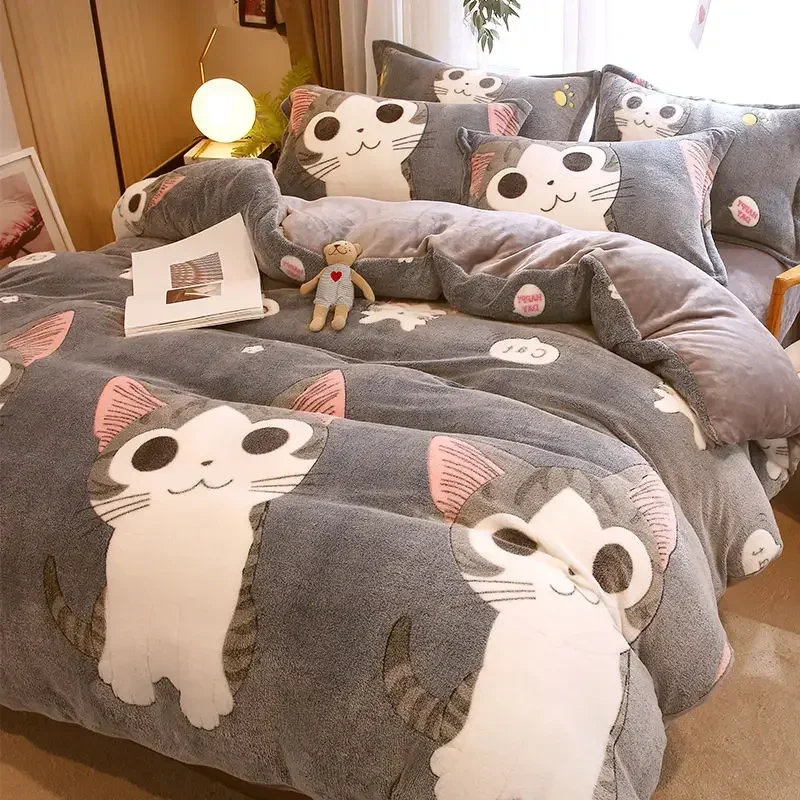 Winter warm velvet duvet cover 3D cartoon cat animal printed 220x240cm flannel quilt cover luxury double bed bedding set
Winter warm velvet duvet cover 3D cartoon cat animal printed 220x240cm flannel quilt cover luxury double bed bedding set