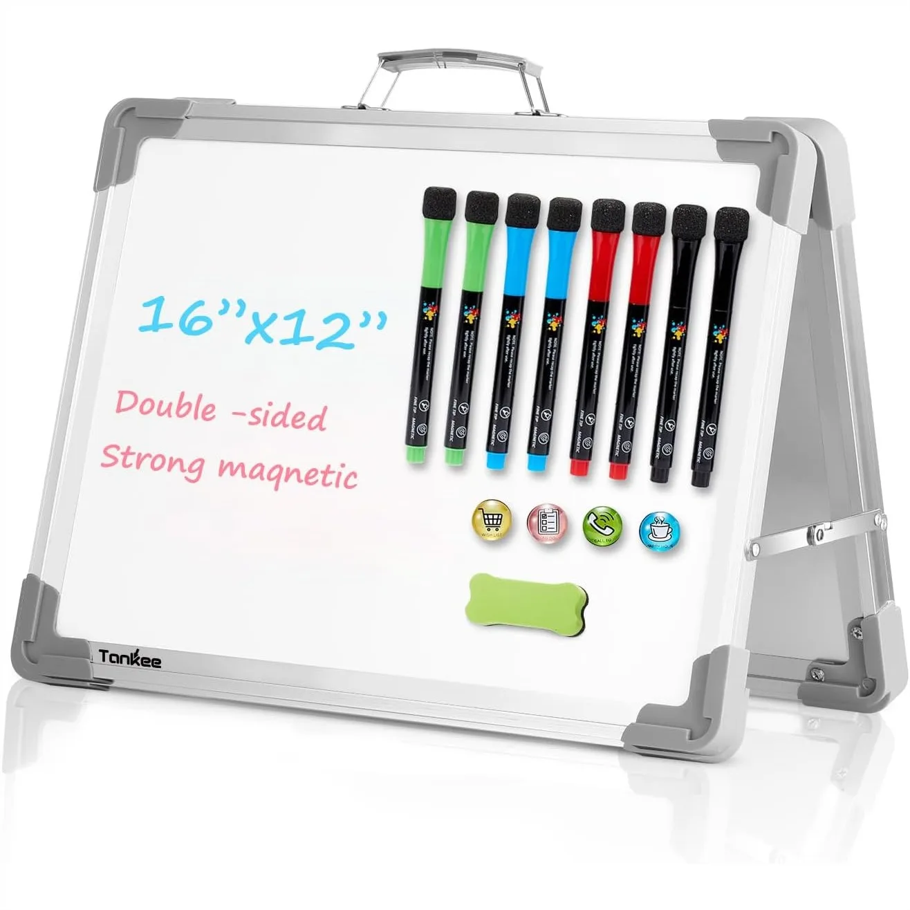 Double Sided Desktop Whiteboard with Stand, Portable Mini Dry Erase Board for Home Office School
Double Sided Desktop Whiteboard with Stand, Portable Mini Dry Erase Board for Home Office School