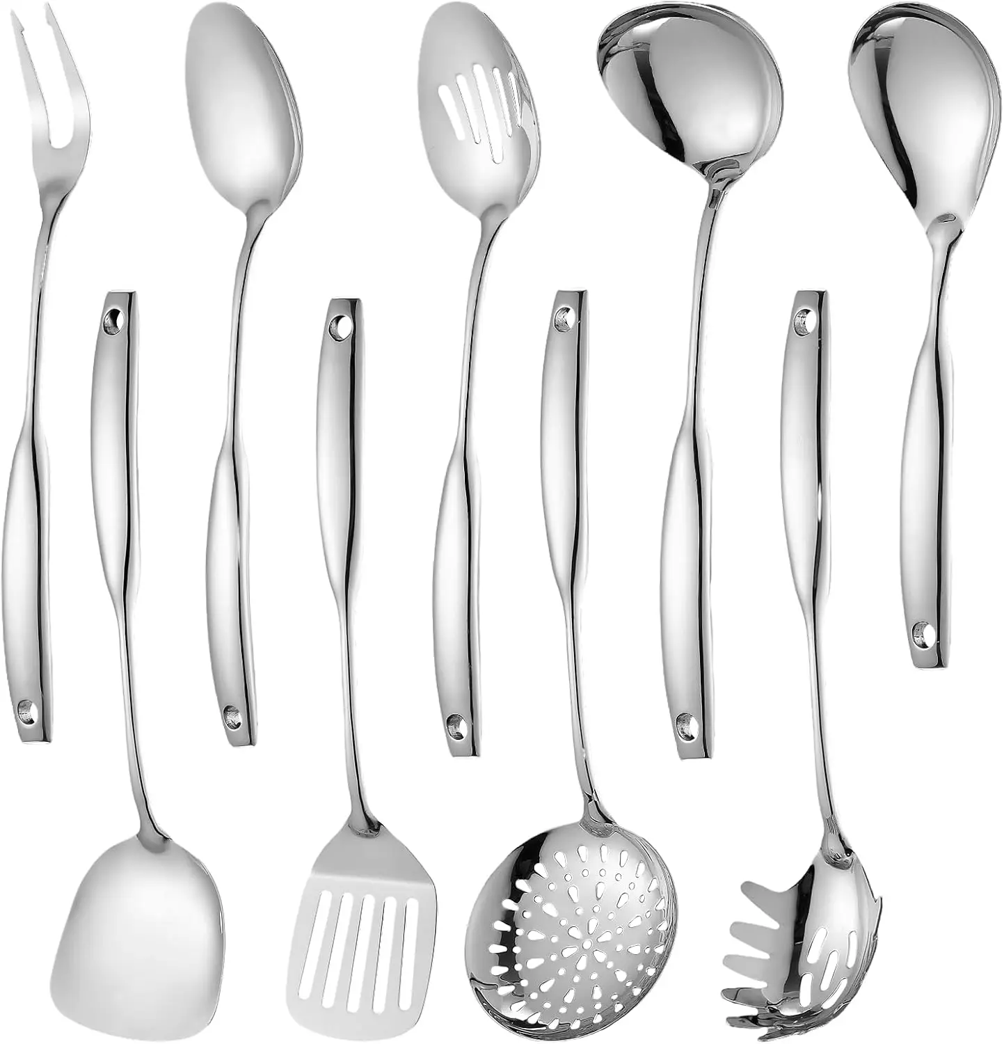 304 Stainless Steel Kitchen Utensils Set 9-Piece Polished Mirror Finish Cooking Spoons, Slotted Spoon, Turner, Spatula,
304 Stainless Steel Kitchen Utensils Set 9-Piece Polished Mirror Finish Cooking Spoons, Slotted Spoon, Turner, Spatula,