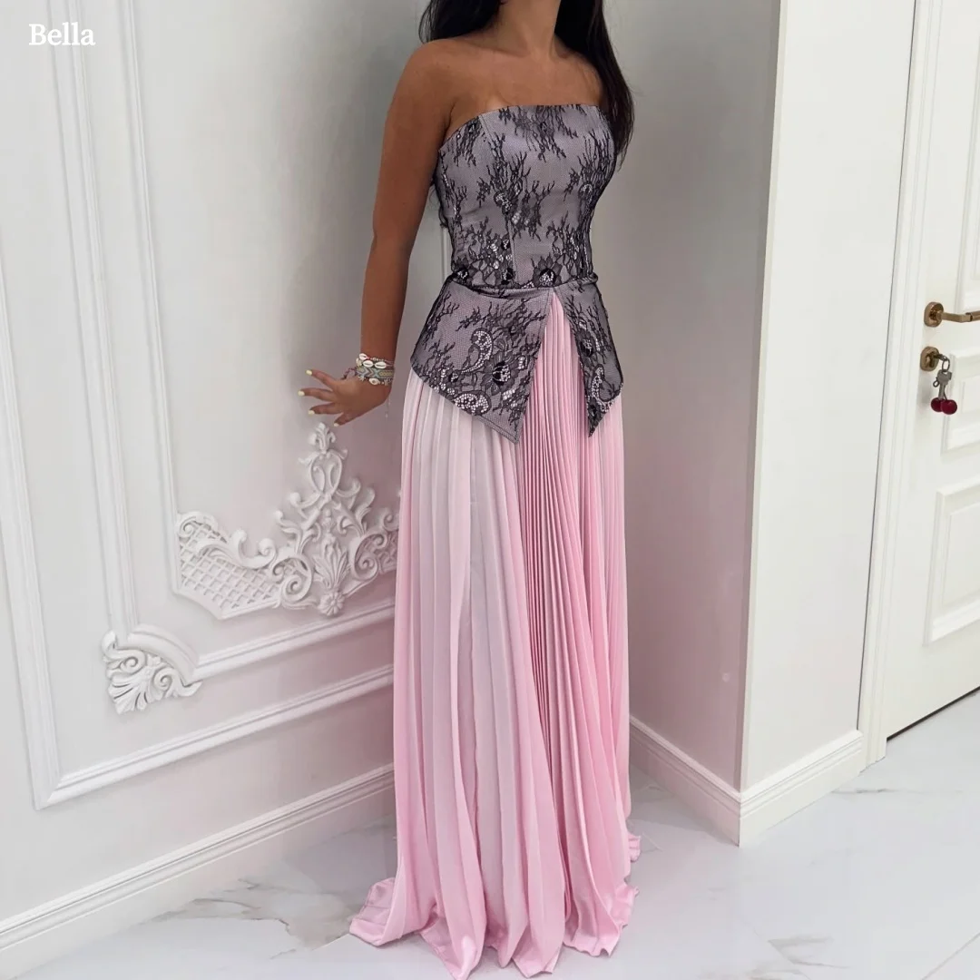 Bella Customized Pink Strapless Lace Peplum Pleated Chiffon Prom Dress Elegant Floor Length Party Dresses Formal Evening 2026
Bella Customized Pink Strapless Lace Peplum Pleated Chiffon Prom Dress Elegant Floor Length Party Dresses Formal Evening 2026