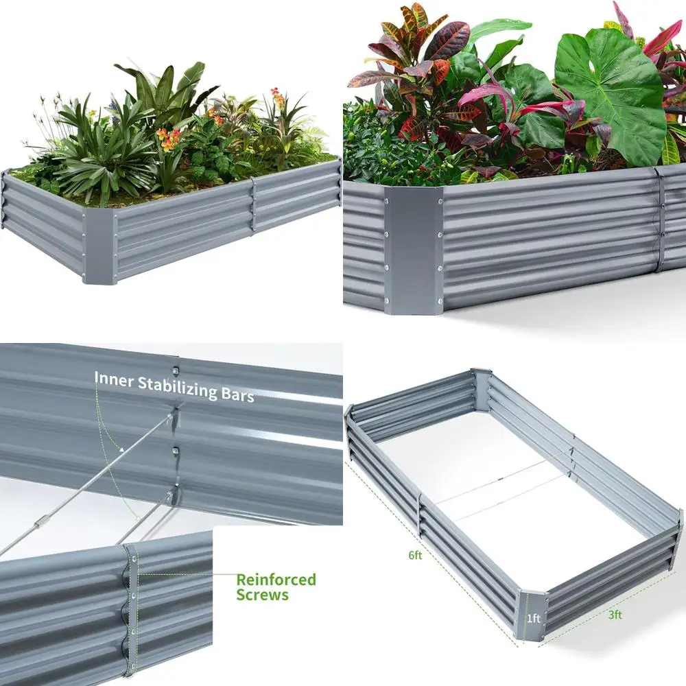 Оцинкованная садовая кровать 6x3x1 футов для овощей, большая металлическая коробка для цветов на открытом воздухе (современный серый)
Оцинкованная садовая кровать 6x3x1 футов для овощей, большая металлическая коробка для цветов на открытом воздухе (современный серый)