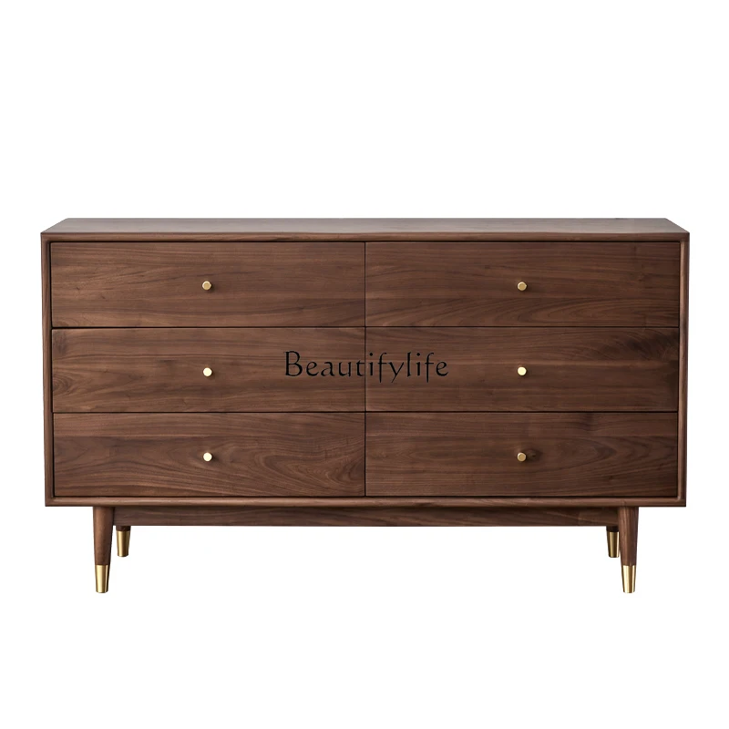 Nordic Black Walnut Chest of Six Drawers Solid Wood Storage Simple Tailstock Storage Locker
Nordic Black Walnut Chest of Six Drawers Solid Wood Storage Simple Tailstock Storage Locker