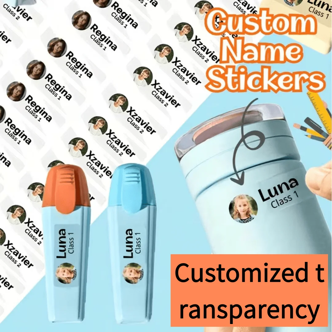 Custom Transparent Name Photo Stickers Removable Tear Resistant Decor for Stationery Planner Cup Notebook Phone Desk DIY
Custom Transparent Name Photo Stickers Removable Tear Resistant Decor for Stationery Planner Cup Notebook Phone Desk DIY
