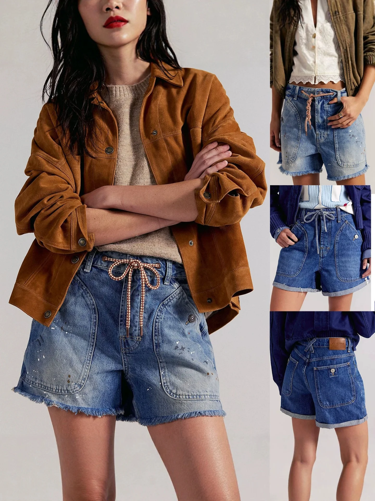 Summer 2026 Ladies High Waist Wide Leg Jeans Short Pants Double Pocket Drawstring Casual Lace up Denim Shorts Simple Versatile
Summer 2026 Ladies High Waist Wide Leg Jeans Short Pants Double Pocket Drawstring Casual Lace up Denim Shorts Simple Versatile