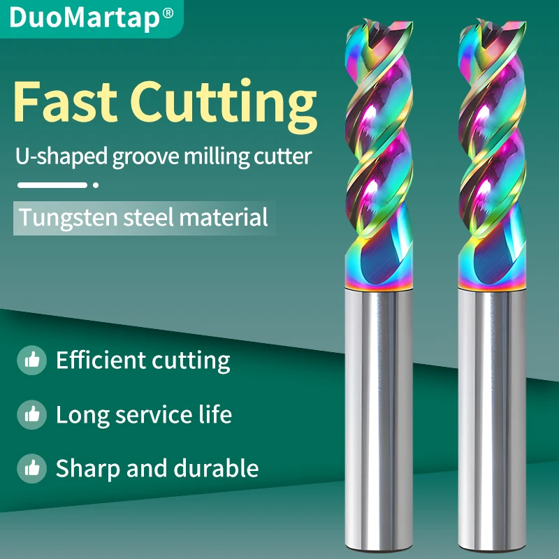 DLC Color Coated High Gloss Aluminum Milling Cutter Special CNC U-groove Integral Tungsten Steel 3 Flute Carbide End Mill
DLC Color Coated High Gloss Aluminum Milling Cutter Special CNC U-groove Integral Tungsten Steel 3 Flute Carbide End Mill