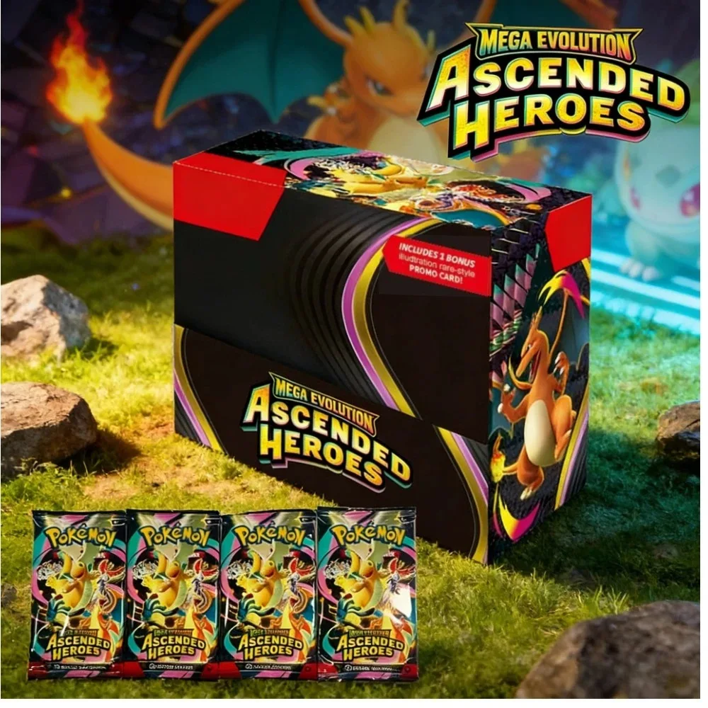 High Quality Rare Holographic Pokemon TCG Ascended Heroes Booster Box English Mega Evolution Dragonite Trading Cards Gift
High Quality Rare Holographic Pokemon TCG Ascended Heroes Booster Box English Mega Evolution Dragonite Trading Cards Gift
