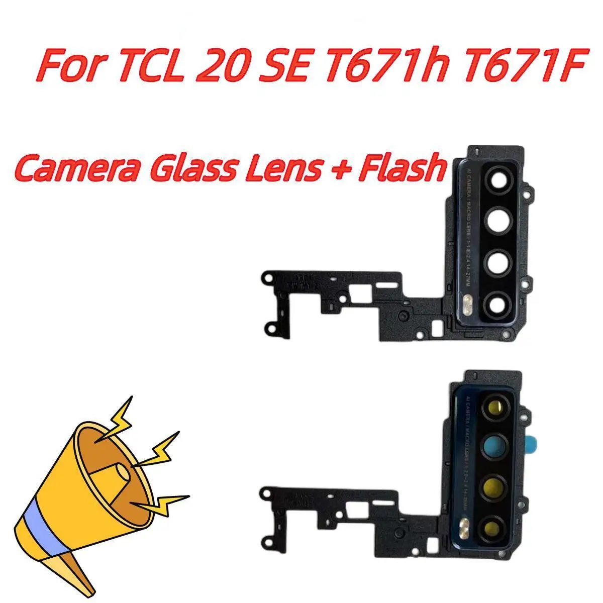 Quality Back Camera Frame Case Cover with Rear Camera Glass Lens + Flash For TCL 20 SE T671H T671F TCL20SE
Quality Back Camera Frame Case Cover with Rear Camera Glass Lens + Flash For TCL 20 SE T671H T671F TCL20SE