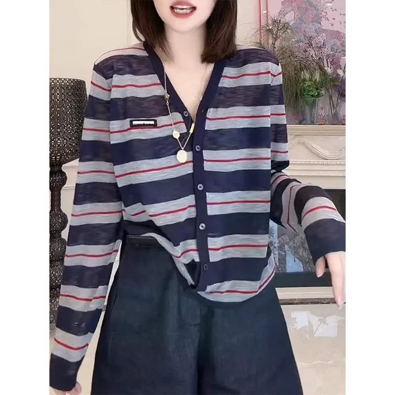 Slimming V-Ne Long Sve Knitted Open Cardigan Women's Early Autumn New Sle Thin Sun Protection Outerwear Polyester Fiber
Slimming V-Ne Long Sve Knitted Open Cardigan Women's Early Autumn New Sle Thin Sun Protection Outerwear Polyester Fiber