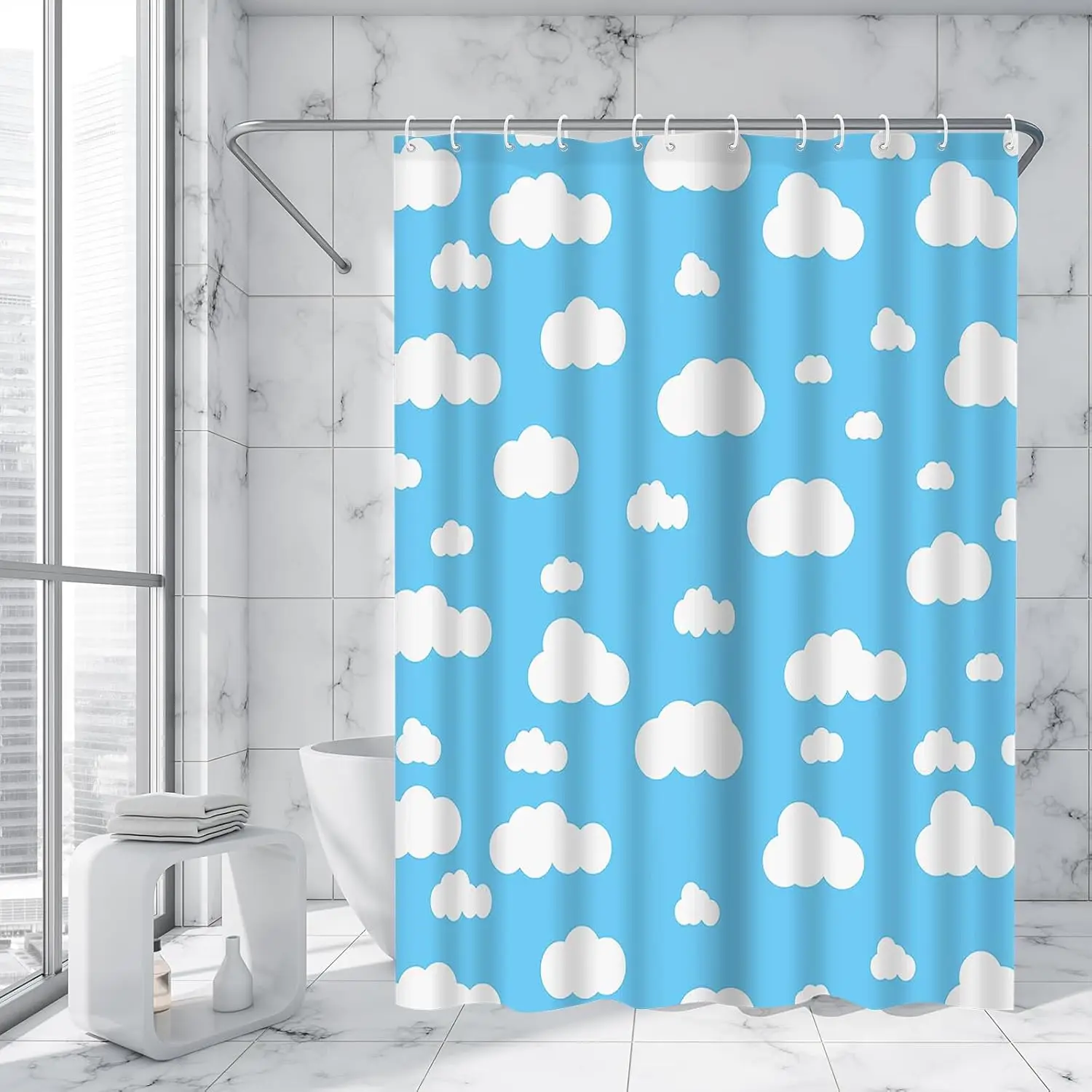 Blue Sky White Cloud Shower Curtain Sets for Bathroom, Cartoon Story Natural Landscape Scenery, Kits Bathroom Bathtub Decoration
Blue Sky White Cloud Shower Curtain Sets for Bathroom, Cartoon Story Natural Landscape Scenery, Kits Bathroom Bathtub Decoration