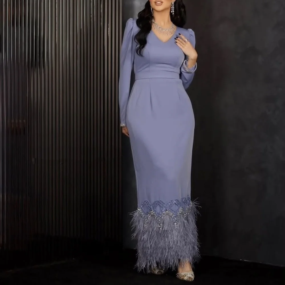 Customized Fashion Jersey Pleat Sequined Feather Straight V-neck Midi Dresses Bespoke Occasion Evening Sizes Available
Customized Fashion Jersey Pleat Sequined Feather Straight V-neck Midi Dresses Bespoke Occasion Evening Sizes Available