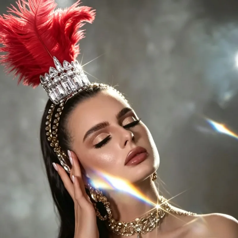 1920s Crystal Feather Headband - Art Deco Rhinestone Crown Hair Clip for Women - Gatsby Style Bridal Headpiece for Wedding Party
1920s Crystal Feather Headband - Art Deco Rhinestone Crown Hair Clip for Women - Gatsby Style Bridal Headpiece for Wedding Party