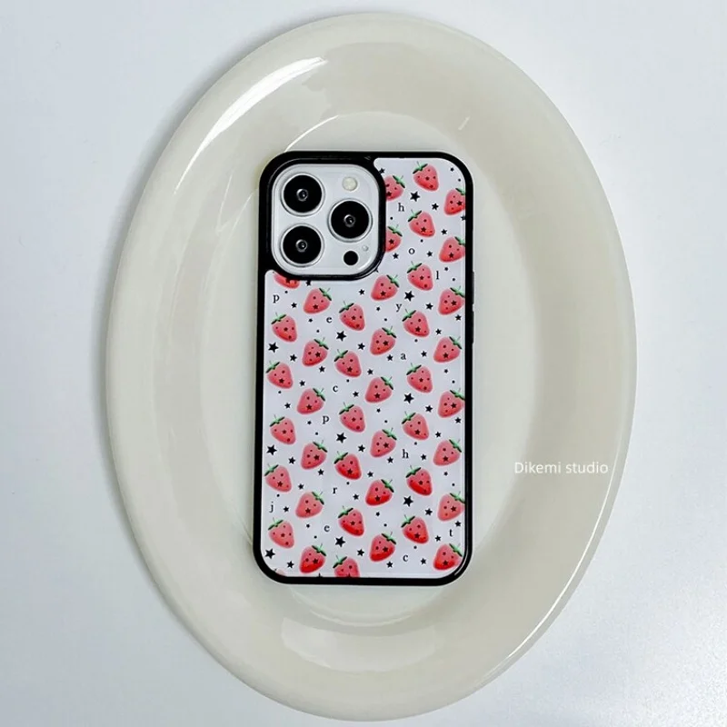 Korean Ins Full Screen Strawberry Black Border Drip Glue Phone Case For iPhone 17 Air 16 Pro Max 15 14 Plus 13 12 11 Back Cover
Korean Ins Full Screen Strawberry Black Border Drip Glue Phone Case For iPhone 17 Air 16 Pro Max 15 14 Plus 13 12 11 Back Cover