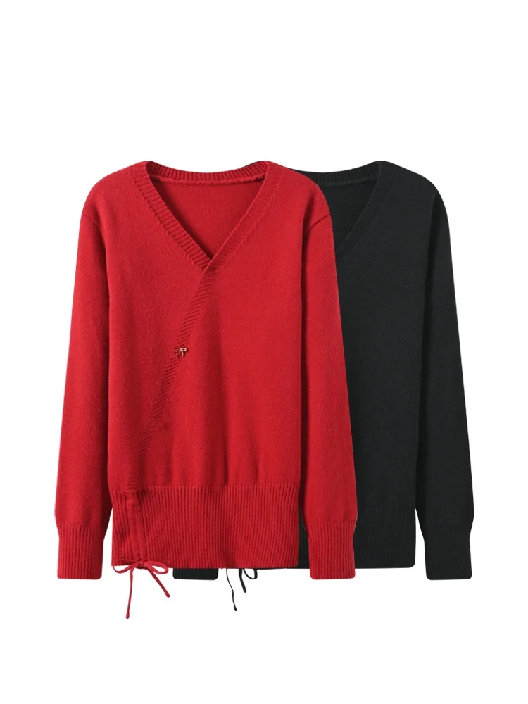 Loose Long Sve V-Ne Sweater Women's Casual Comfortable plus Size Red Top for Autumn Winter New Sle Korean Sle Knitwear
Loose Long Sve V-Ne Sweater Women's Casual Comfortable plus Size Red Top for Autumn Winter New Sle Korean Sle Knitwear