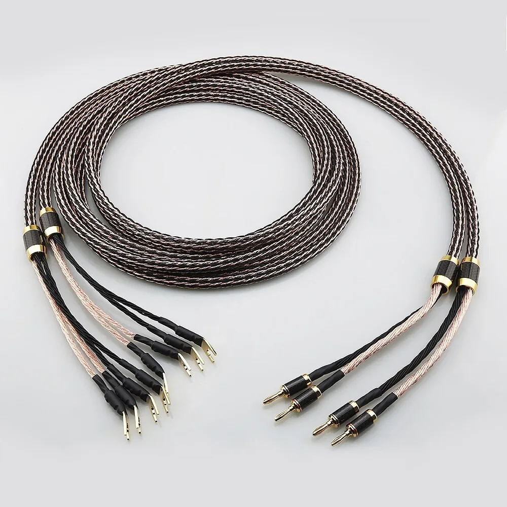 Audiocrast 7N OCC Pure Copper Speaker Cable With High-end Braided Anti-noise Carbon Fiber Banana to Y Plug Speaker Audio Cable
Audiocrast 7N OCC Pure Copper Speaker Cable With High-end Braided Anti-noise Carbon Fiber Banana to Y Plug Speaker Audio Cable