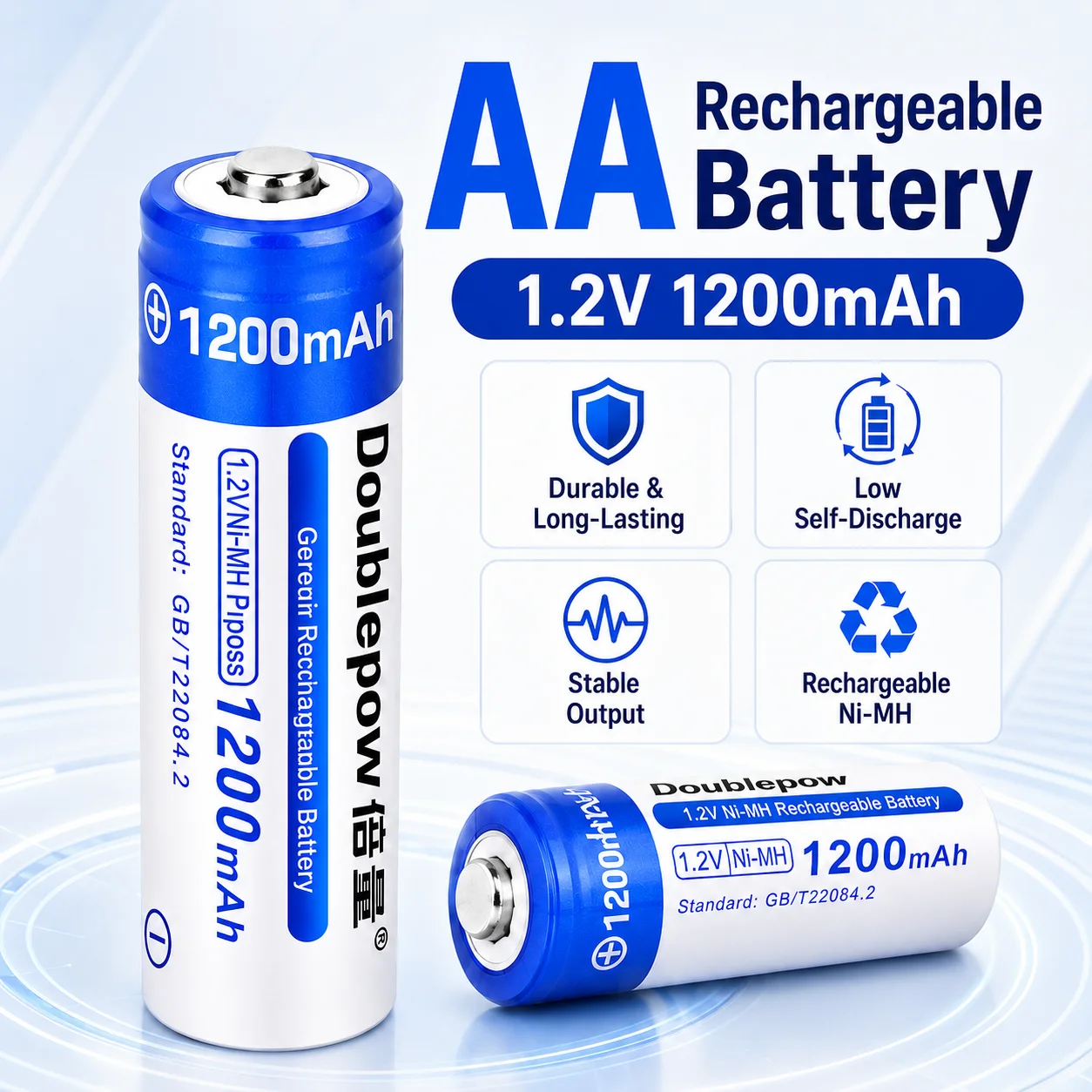 Rechargeable AA Battery 800mAh 1200mAh Low Self Discharge Battery For KTV Toy Microphone Electric Toys
Rechargeable AA Battery 800mAh 1200mAh Low Self Discharge Battery For KTV Toy Microphone Electric Toys