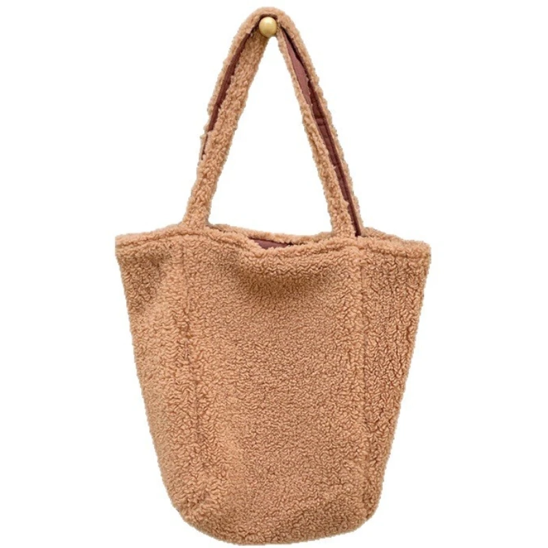 Большая вместительная сумка-тоут из искусственной овечьей шерсти в стиле ретро, трендовая матовая сумка-ведро, женская двусторонняя сумка через плечо для пригородных поездок
Большая вместительная сумка-тоут из искусственной овечьей шерсти в стиле ретро, трендовая матовая сумка-ведро, женская двусторонняя сумка через плечо для пригородных поездок