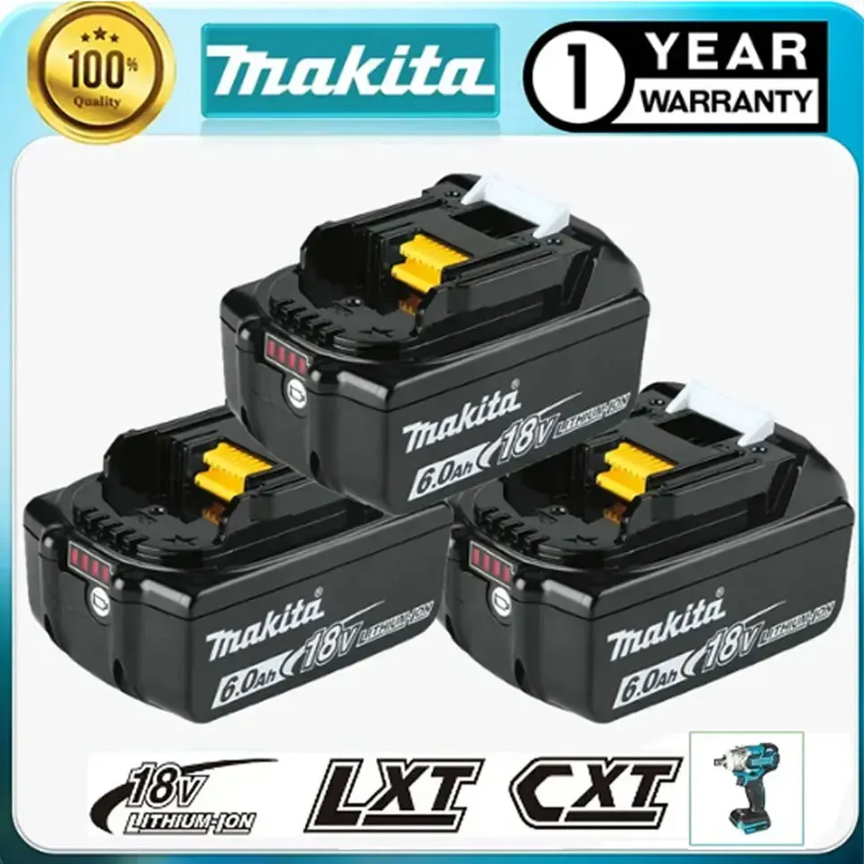 Makita 18V 6.0Ah Battery Original Lithium ion Rechargeable Battery 18V 6000mAh drill Replacement Battery BL1860 BL1850 BL1860B
Makita 18V 6.0Ah Battery Original Lithium ion Rechargeable Battery 18V 6000mAh drill Replacement Battery BL1860 BL1850 BL1860B