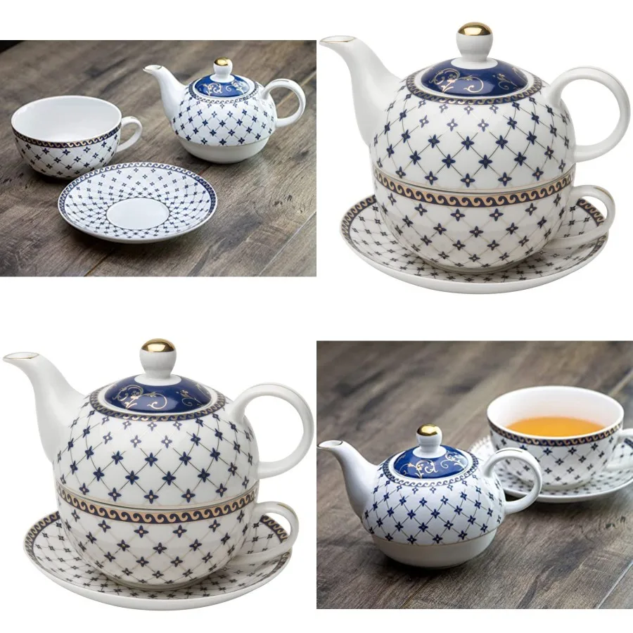 Porcelain 4-Piece Tea For One Trellis Blue Gold
Porcelain 4-Piece Tea For One Trellis Blue Gold