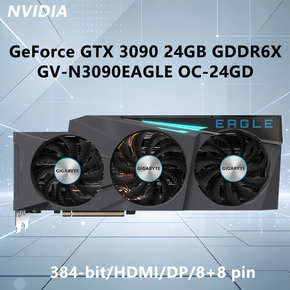 GIGABYTE RTX 3090 24GB GDDR6X GPU GV N3090EAGLE OC 24GD Graphics Card For 384bit PCI-E 4.0 8 pin*2 HDMI DP ATX Desktop PC
GIGABYTE RTX 3090 24GB GDDR6X GPU GV N3090EAGLE OC 24GD Graphics Card For 384bit PCI-E 4.0 8 pin*2 HDMI DP ATX Desktop PC